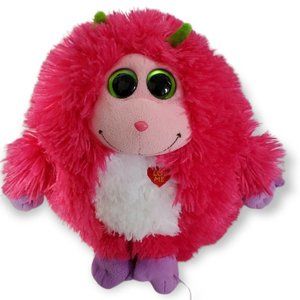TY Beanie Monstaz Trixie Furry Pink Plush 10" Round No Sound